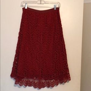 Anthropologie Skirts - Red lace skirt Anthropologie Skirts - Red lace skirt